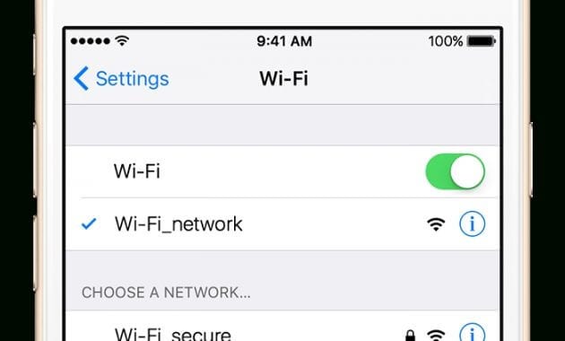 enable wi-fi on iphone
