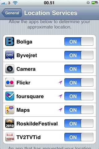 location services on iphone