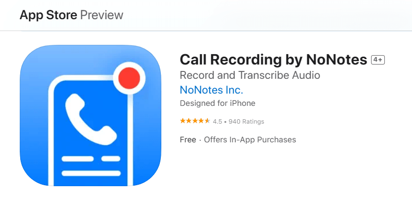Call Recording by NoNotes
