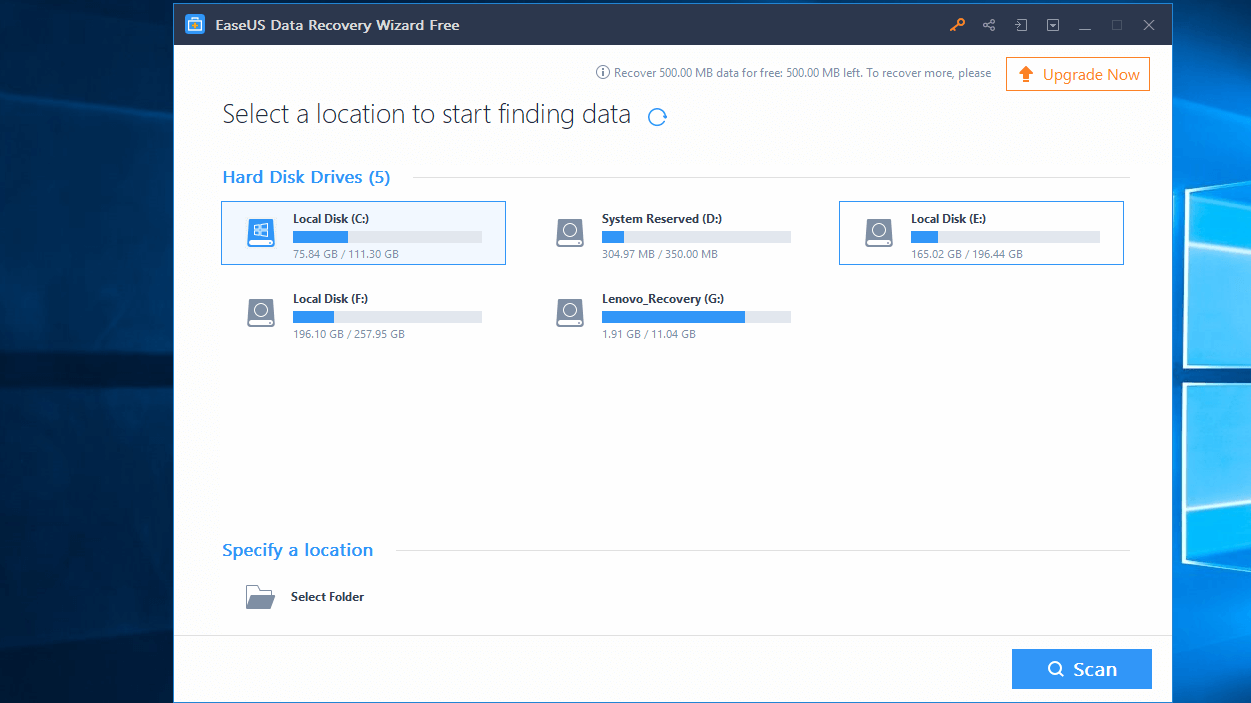 Use EaseUS Data Recovery Wizard