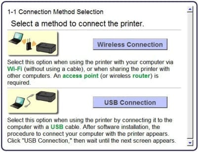 Connecting Canon printer to wifi connection