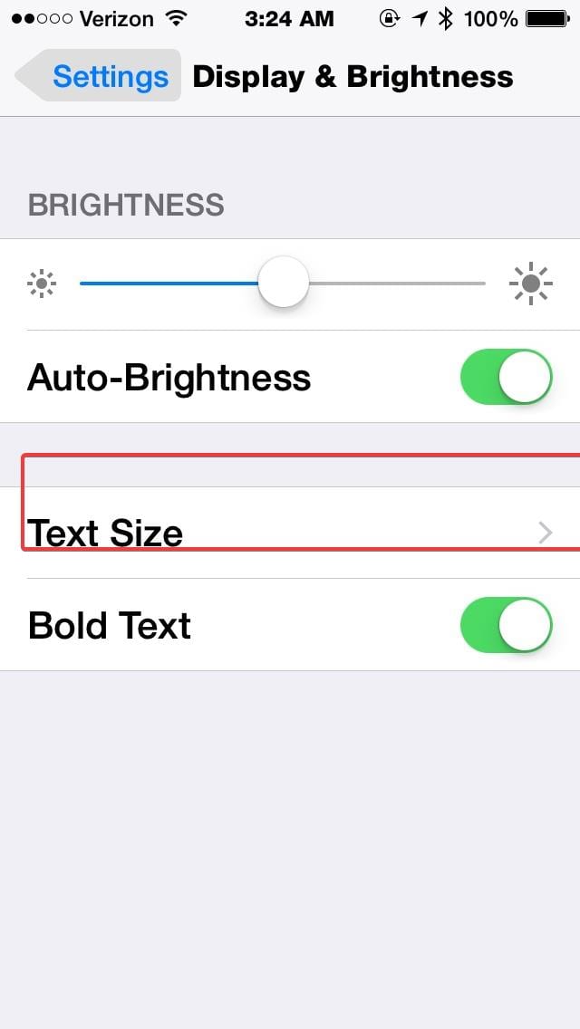 auto brightness iOS