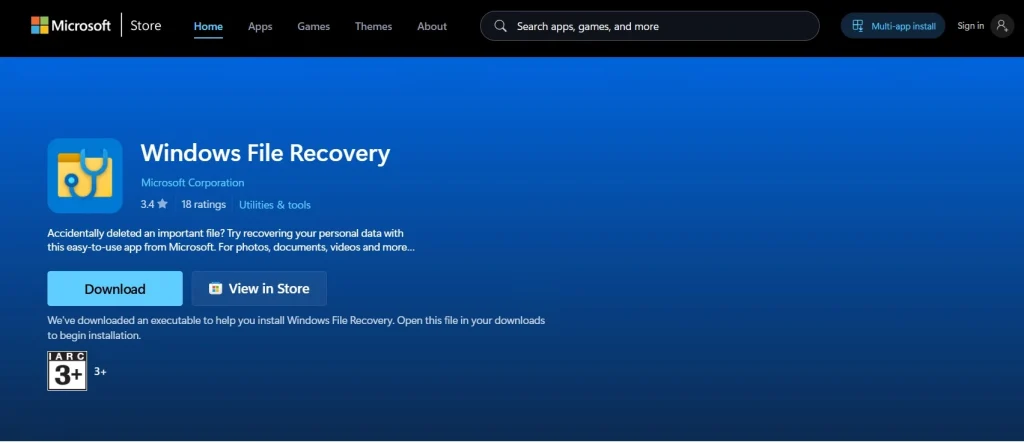 download windows file recovery