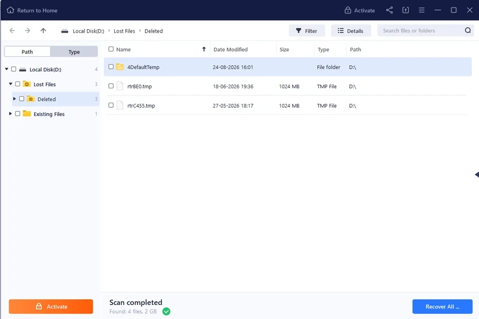 ease us data recovery recover files on pc