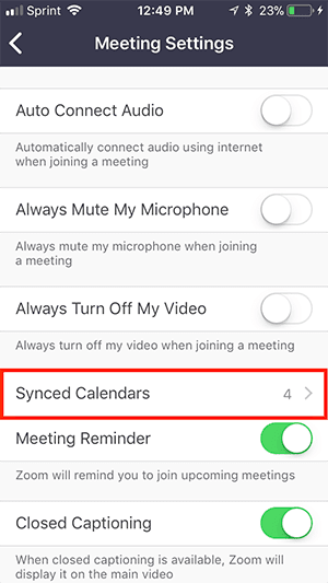 synced calendars option