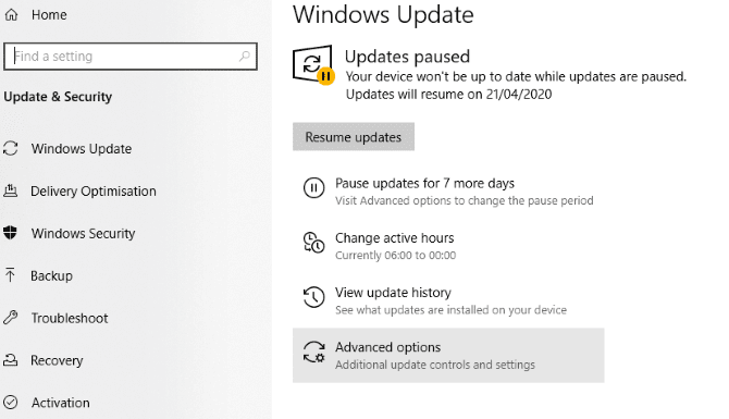 Disable Automatic Updates
