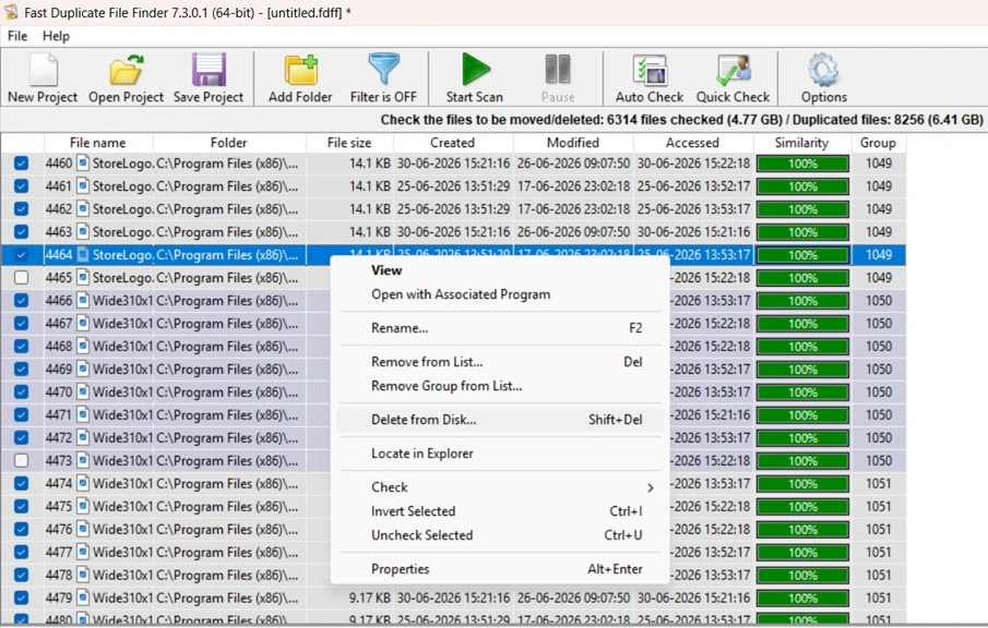 duplicate file finder pro delete files