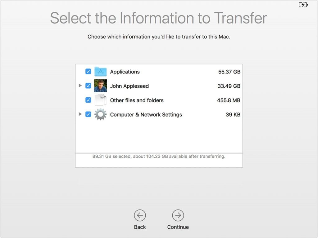 select information to mac