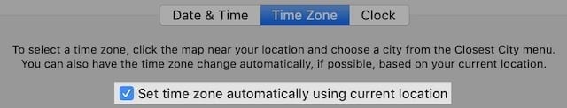 Set time zone automatically