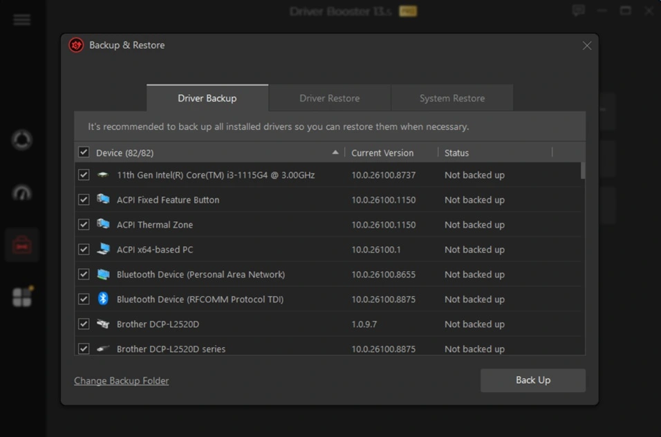iobit driver booster backup restore drivers