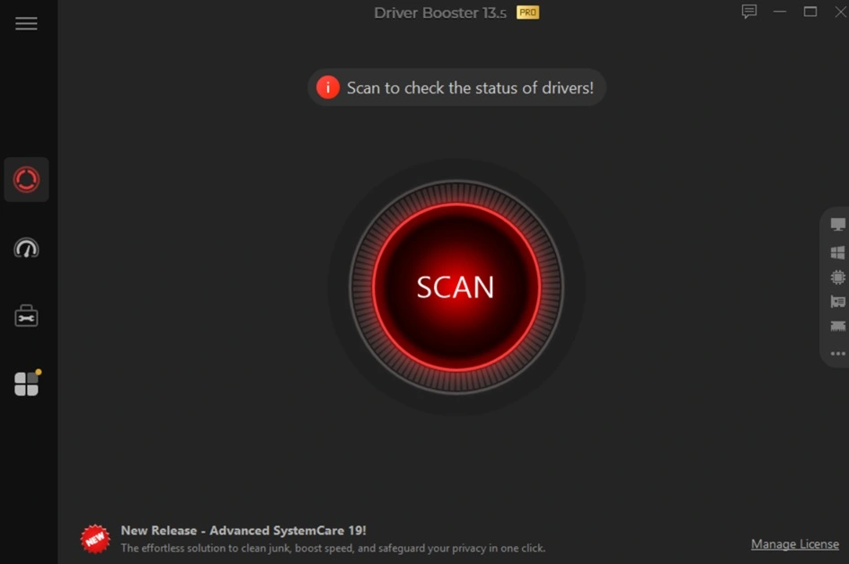 iobit driver booster start scan