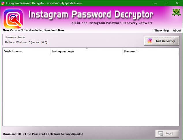 instagram Password Decryptor