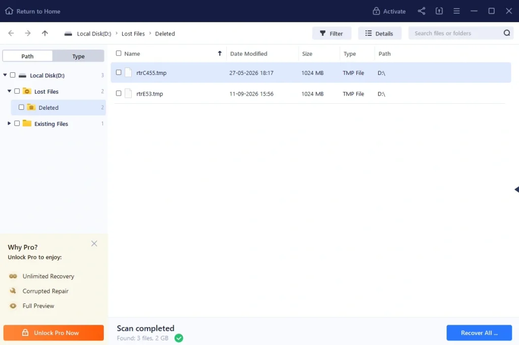 recover deleted files using easeus data recovery software
