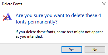 Permanently Delete Fonts