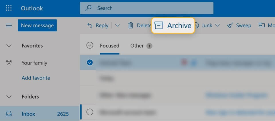 Archive Emails via Outlook