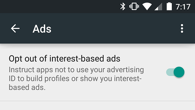 Opt-out of interest-based ads