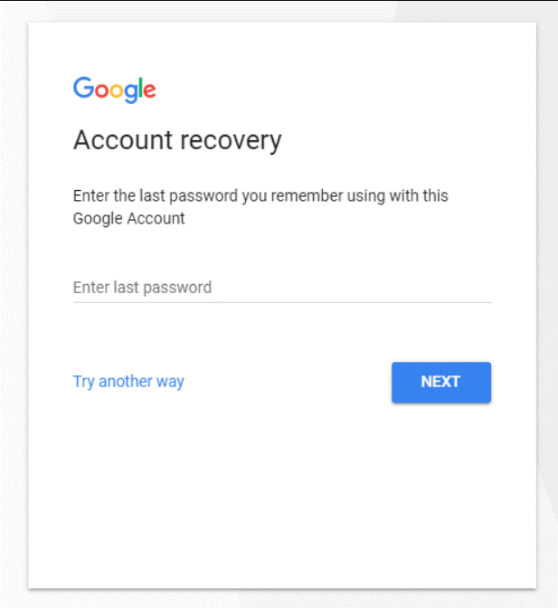 account recovery