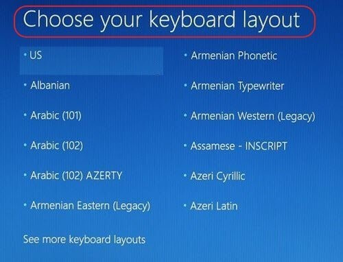 Choose your keyboard layout