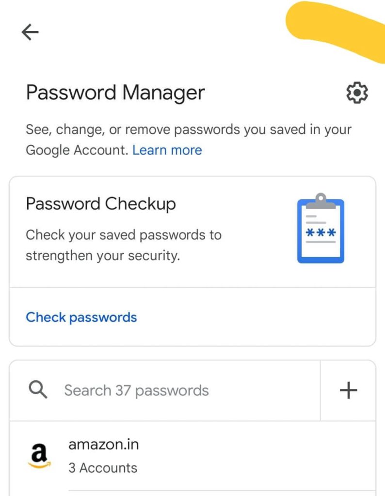 Security Checkup for passwords
