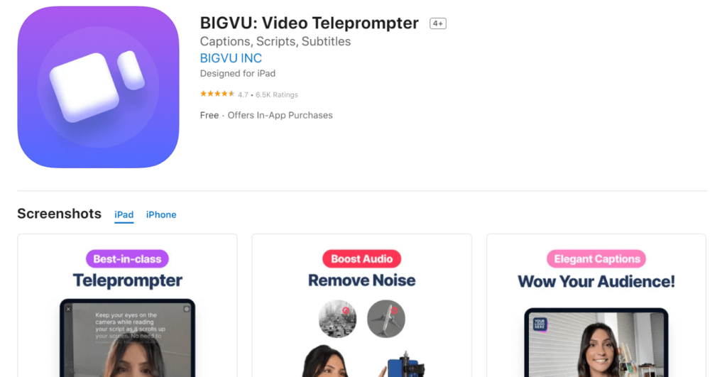 BIGVU: Video Teleprompter