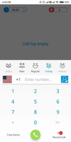 add number change voice and make call