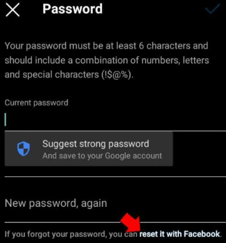 entering a new password
