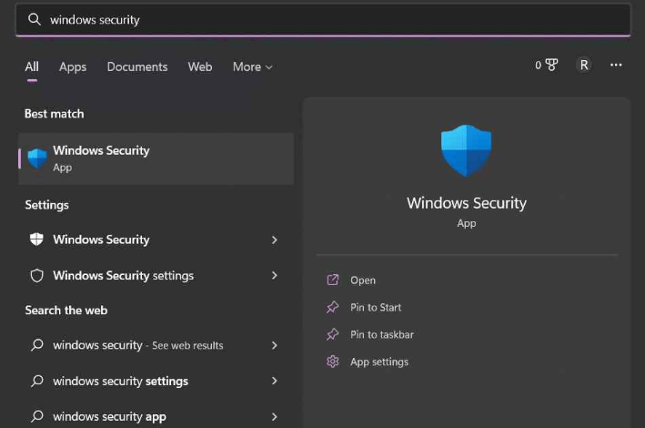  launching windows security