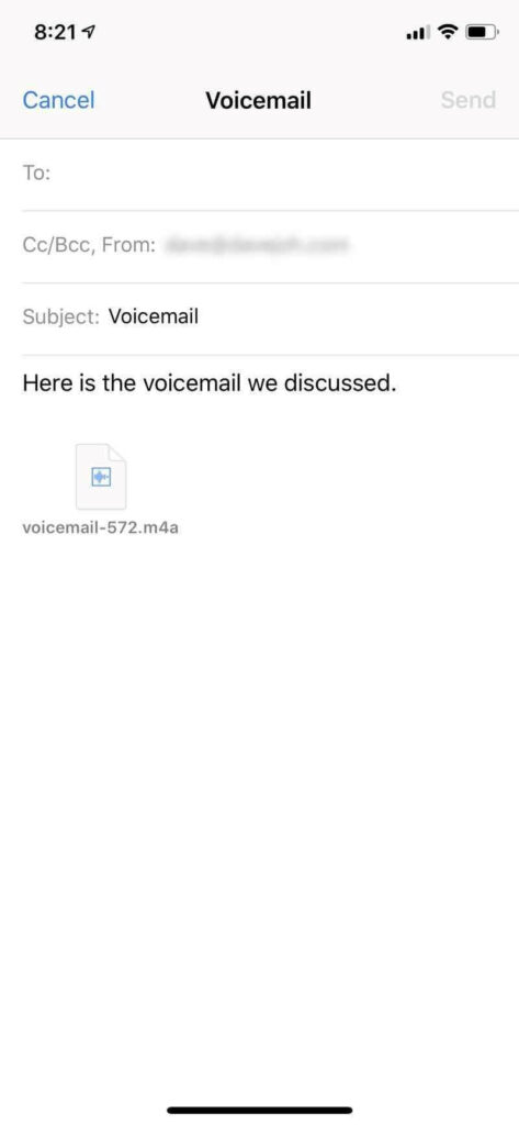 saving the voicemail