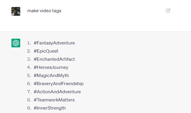 Ask to Make Video Tags
