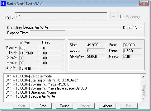 BartsStuffTest software for HDD testing