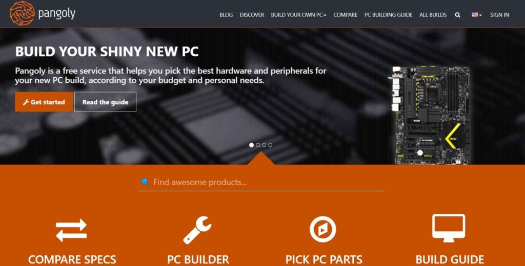 Pangoly website to pick PC parts