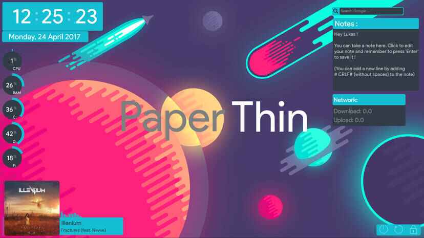 Paper Think Rainmeter Skin