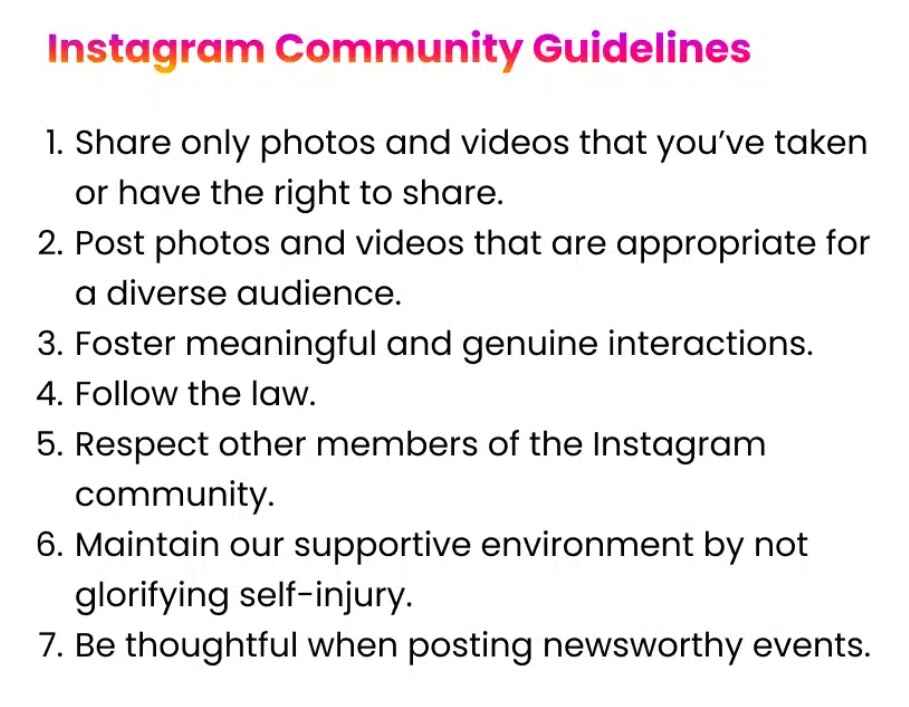 Review Community Guidelines to get unshadowbanned on Instagram