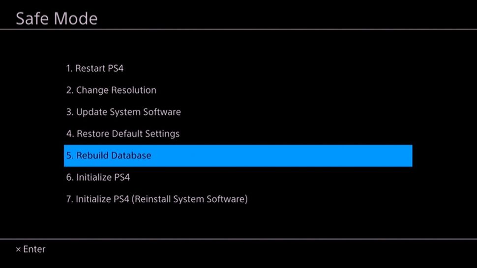 Rebuild Database to PS4 charging but not connecting error