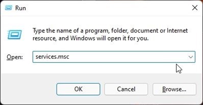 run command window to fix 100 percent disk usage