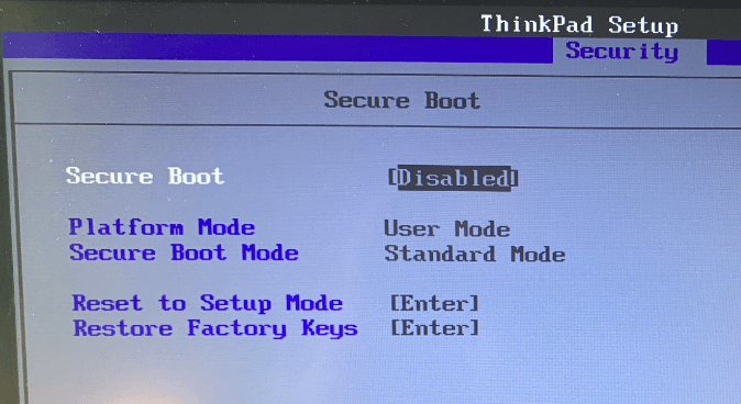 Enable Secure Boot