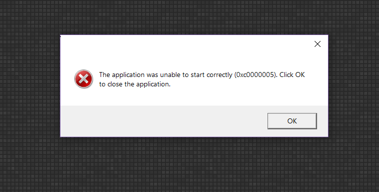 The Application Was Unable To Start Correctly