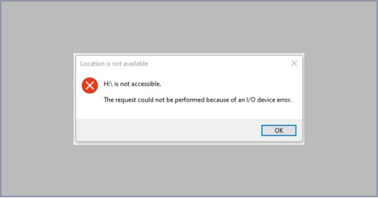 The Request Could not be Performed Because of an I/O Error