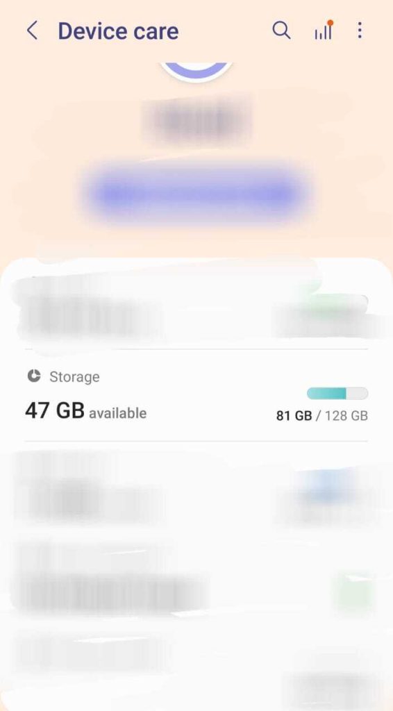 Device storage check