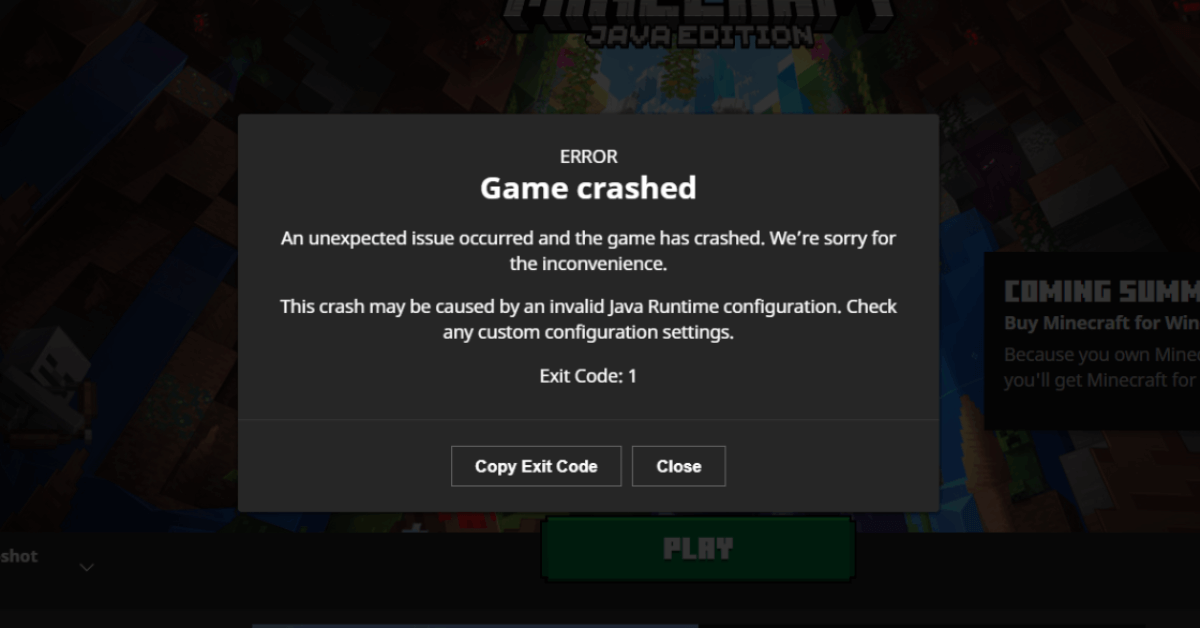 How To Fix Exit Code 1 Minecraft Error