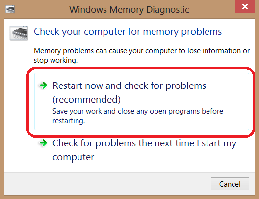 run memory diagnostics