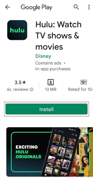 reinstall Hulu app