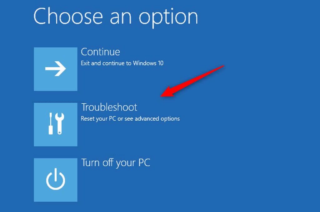 troubleshoot option in Windows 11