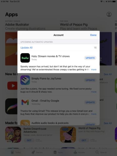 update Hulu app on ios