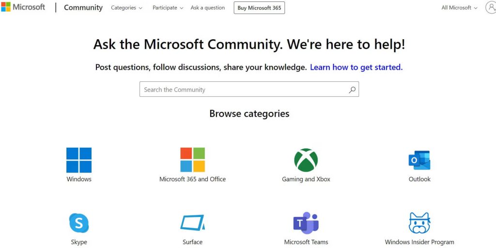 windows community website