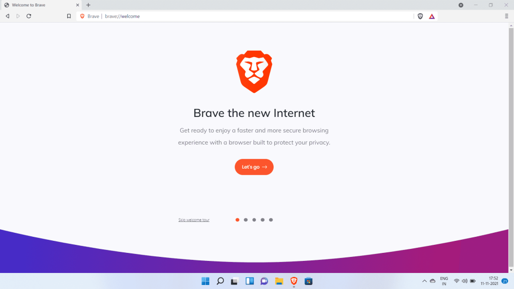 Brave lightest web browser