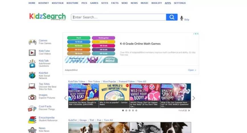 kidz search web browser