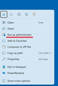 run as administrator