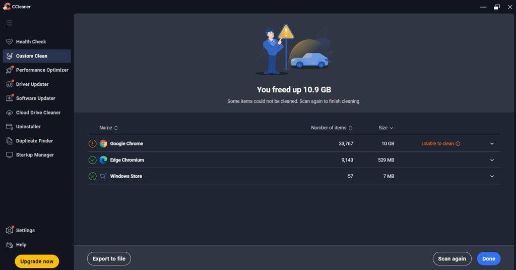 ccleaner optimize pc