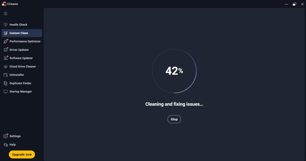 ccleaner pc scanning process
